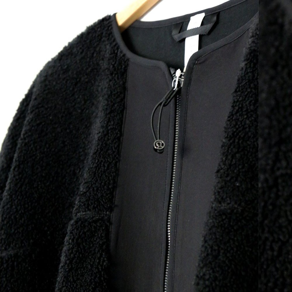 NEW Lululemon Collarless Textured Fleece Full Zip 14 Jacket Coat Longline $198 - Picture 9 of 16